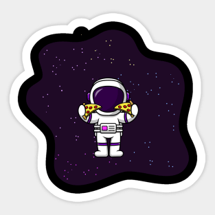 Astronaut Eating Pizza Sticker